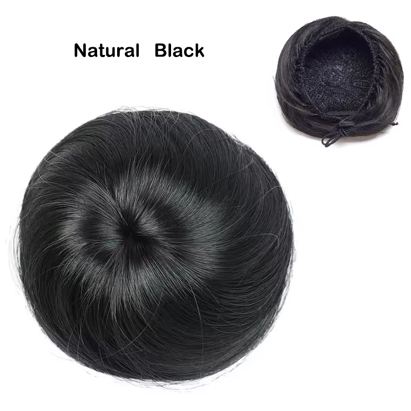 Chouchou Synthétique Lisse et Réglable, Extension de Cheveux, Queue de Cheval