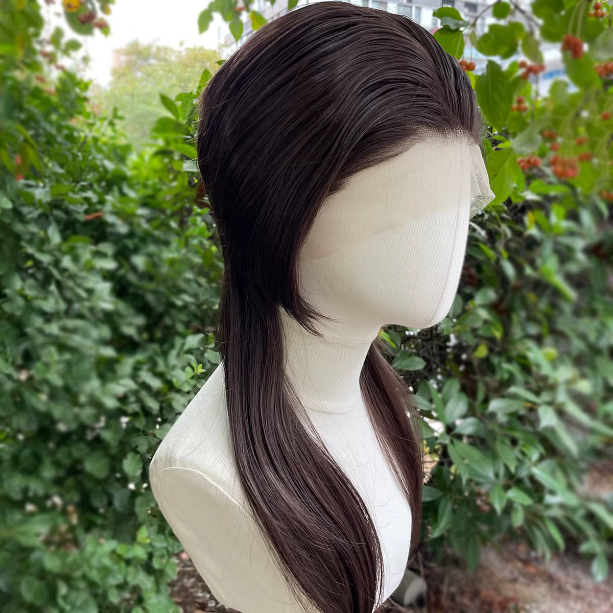 Perruques Lace Front Synthétiques Brunes pour Femmes