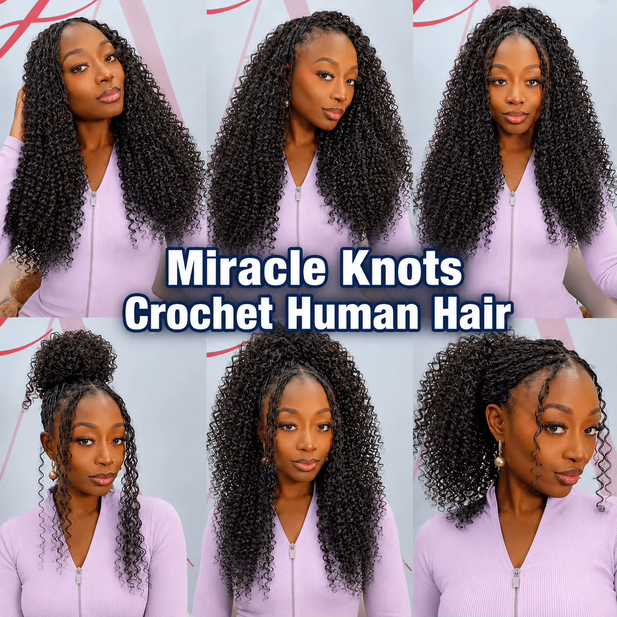 Extensions de cheveux humains bouclés au crochet 12A