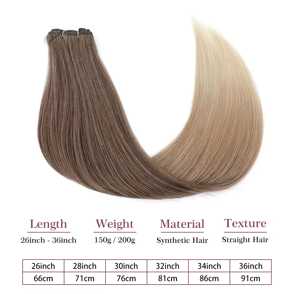 Extensions de cheveux synthétiques droites 24''