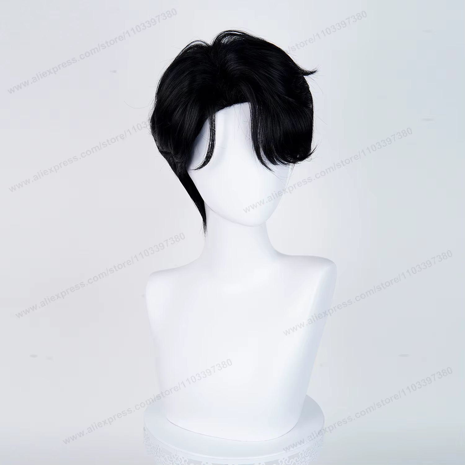 Saja Boys Jinu Cosplay perruque synthétique 28 cm court noir hommes cheveux Anime résistant à la chaleur perruques