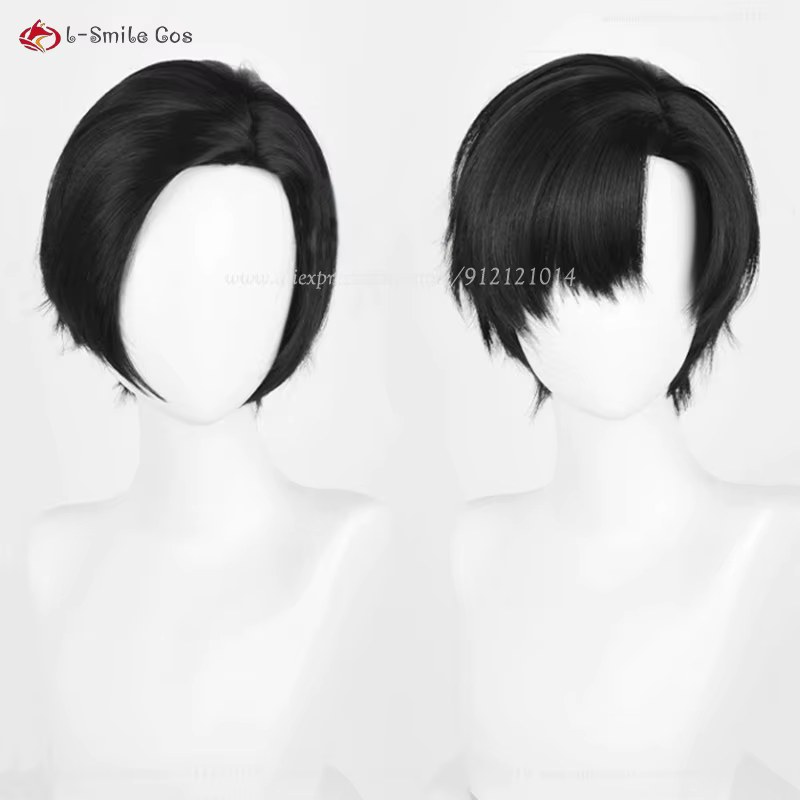 2 Styles Anime Ivan Cosplay perruque hommes 30 cm court noir Ivan Cosplay cheveux résistant à la chaleur cheveux synthétiques en STOCK + bonnet de perruque gratuit
