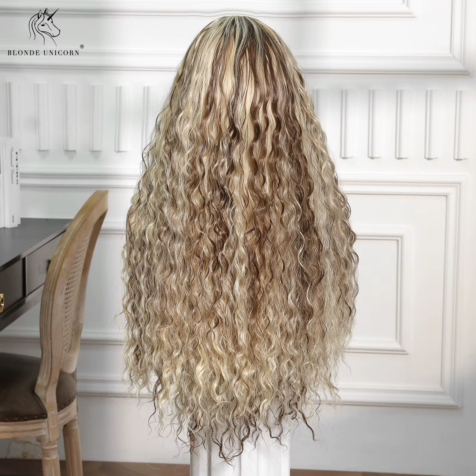 Perruque Lace Front Wig bouclée licorne Blonde pour femmes