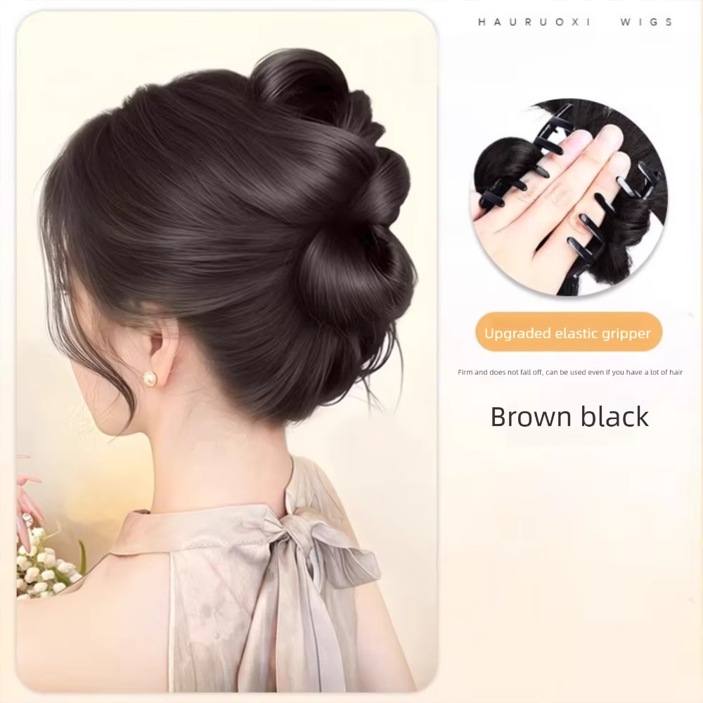 Perruque synthétique élégante avec pince à chignon