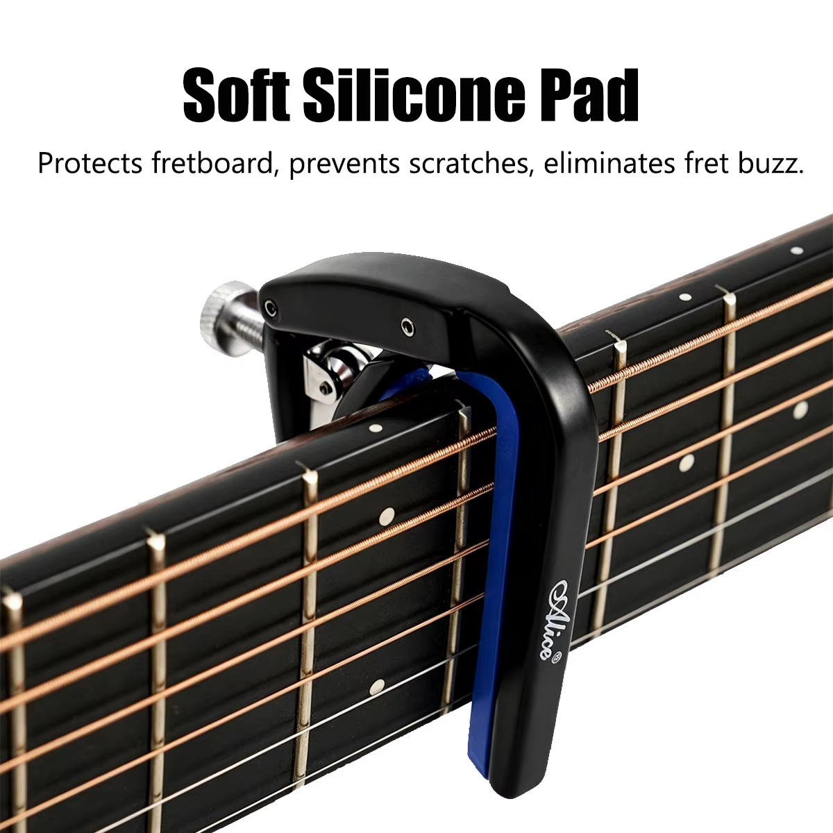 Alice A007N-A Capodastre de guitare à poulie – Utilisation facile à une main, vis réglable, finition peinture durable, compatible avec les guitares folk/électriques
