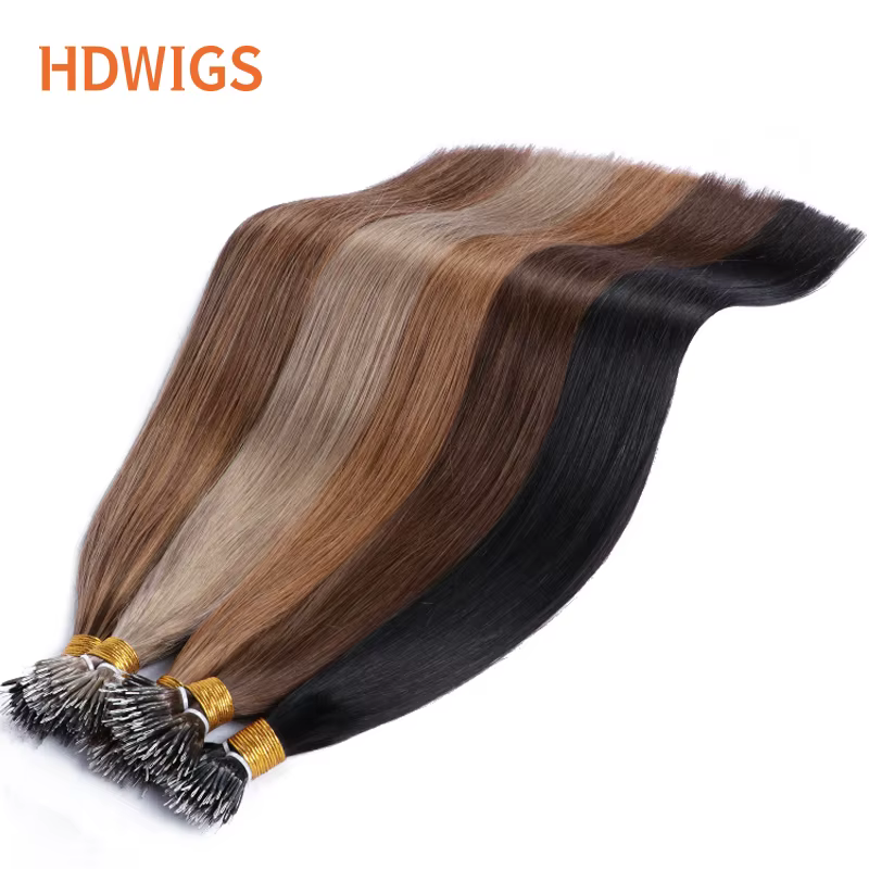 Nanoring Extension de cheveux droite haute qualité Extensions