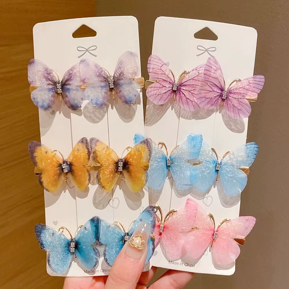 Épingle à cheveux papillon colorée pour femmes