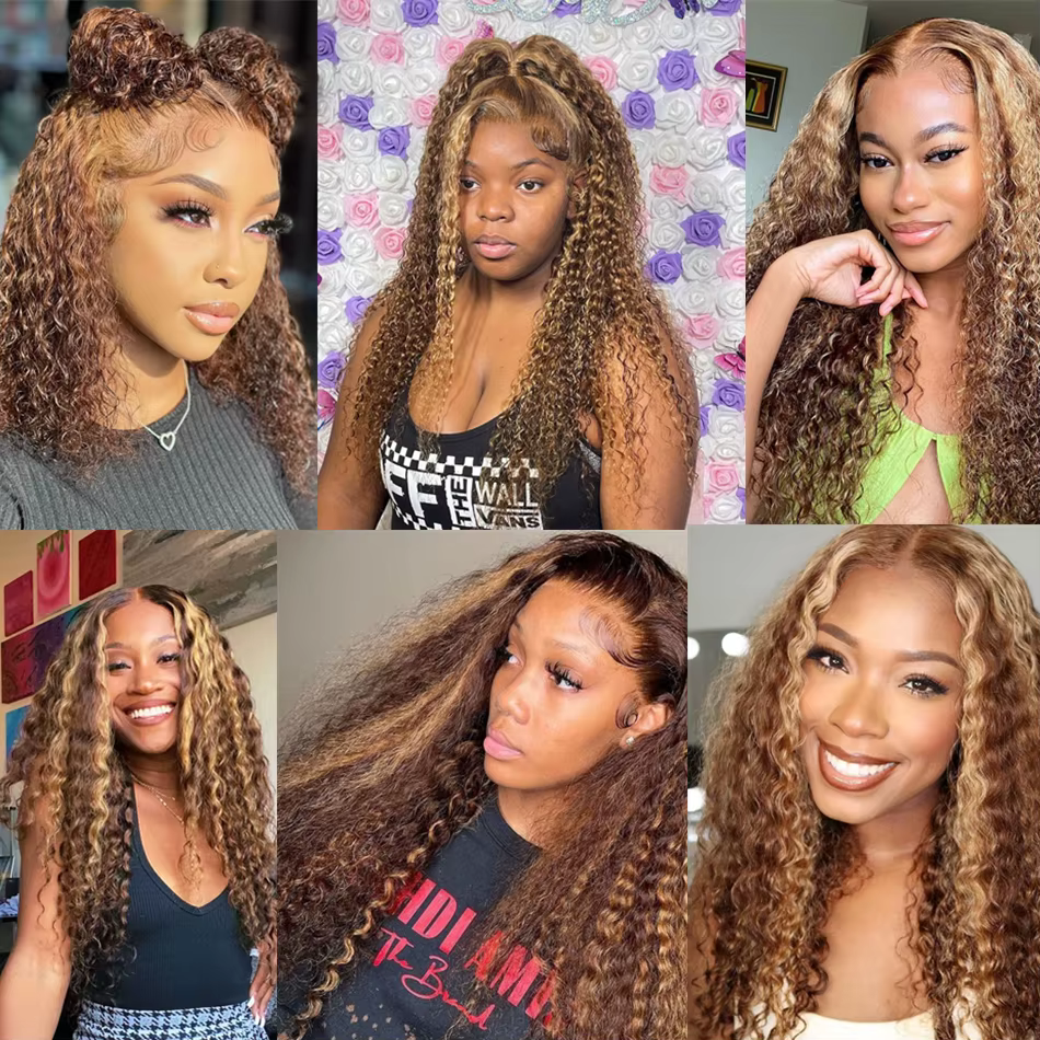 Silkwave mettre en évidence 13x6 dentelle frontale perruque cheveux humains vague profonde 13x4 Hd
