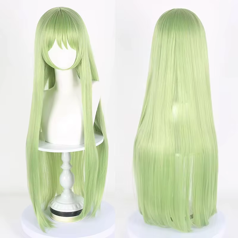 Perruque synthétique longue et droite de haute qualité, verte, pour cosplay de personnage de bande dessinée, perruque pour reality show