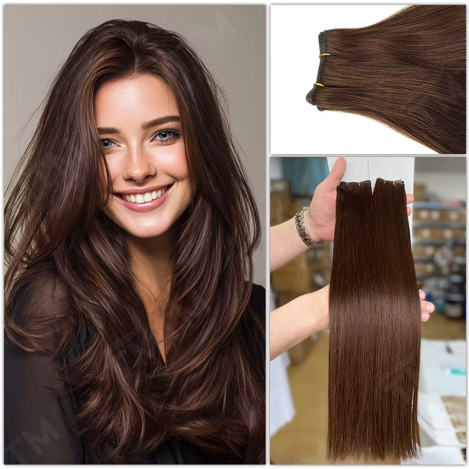 Extensions de cheveux humains Genius Weft de qualité supérieure 50/100g