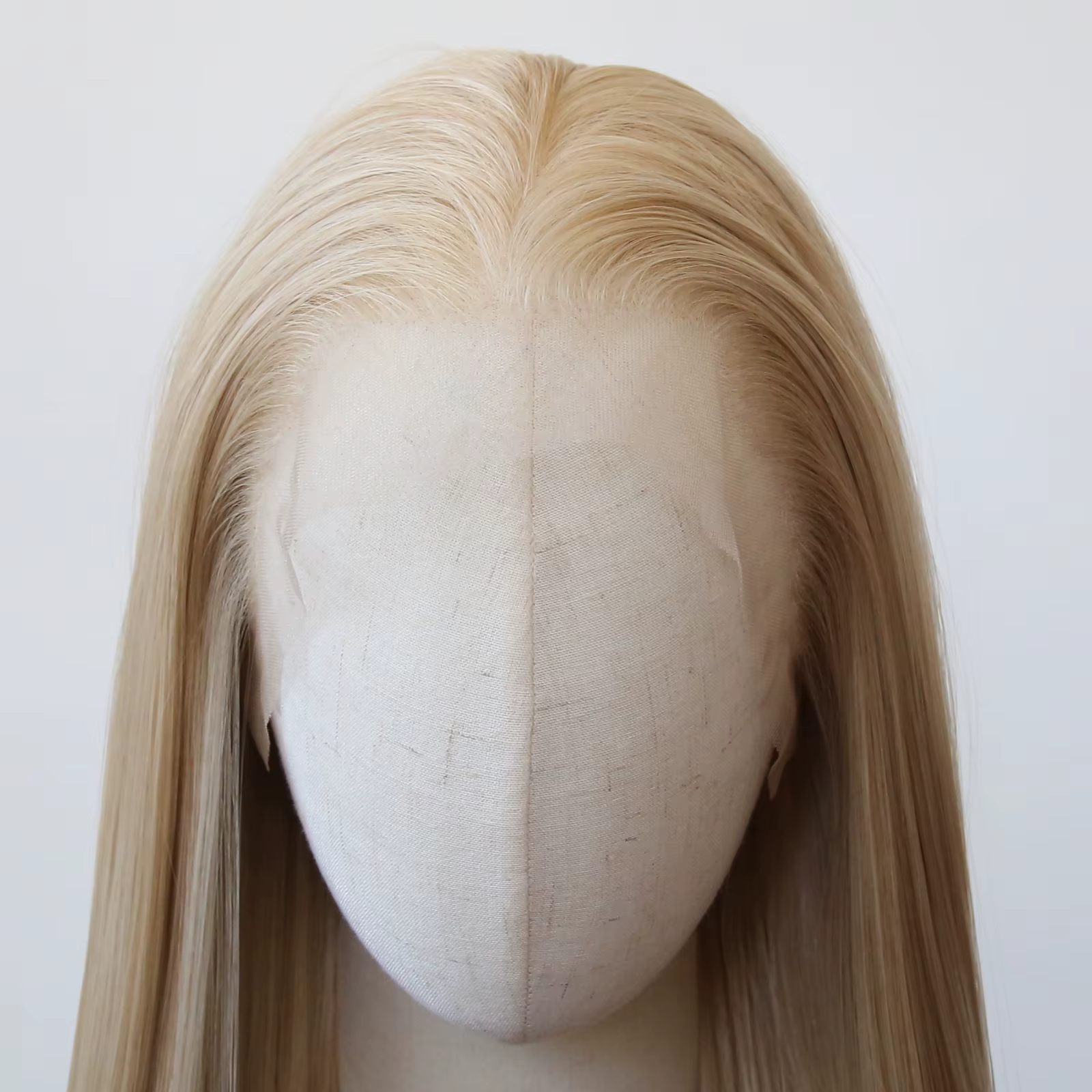 Perruque Lace Front Wig synthétique marron lin 40 pouces