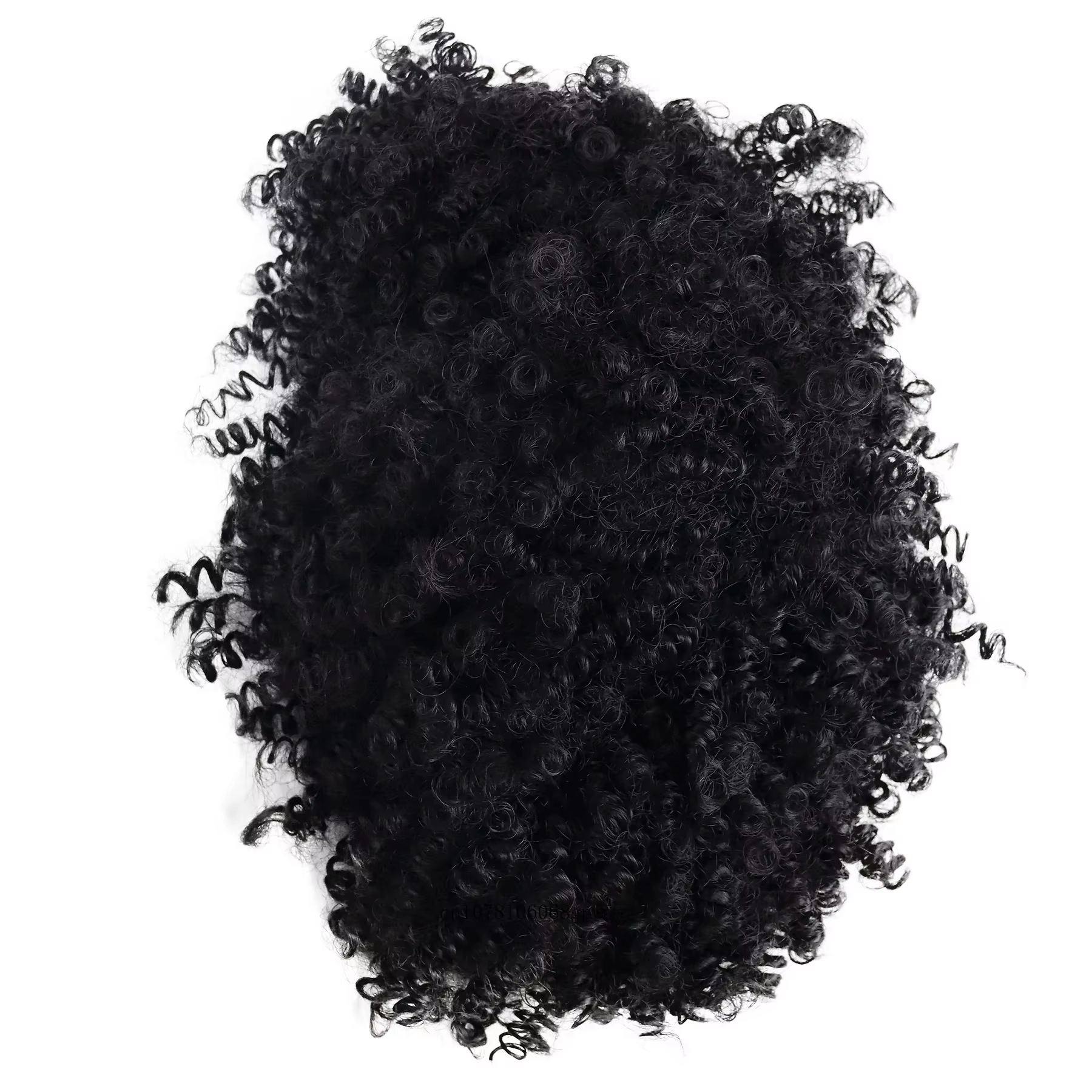 Perruques synthétiques bouclées rebondissantes noires naturelles pour hommes