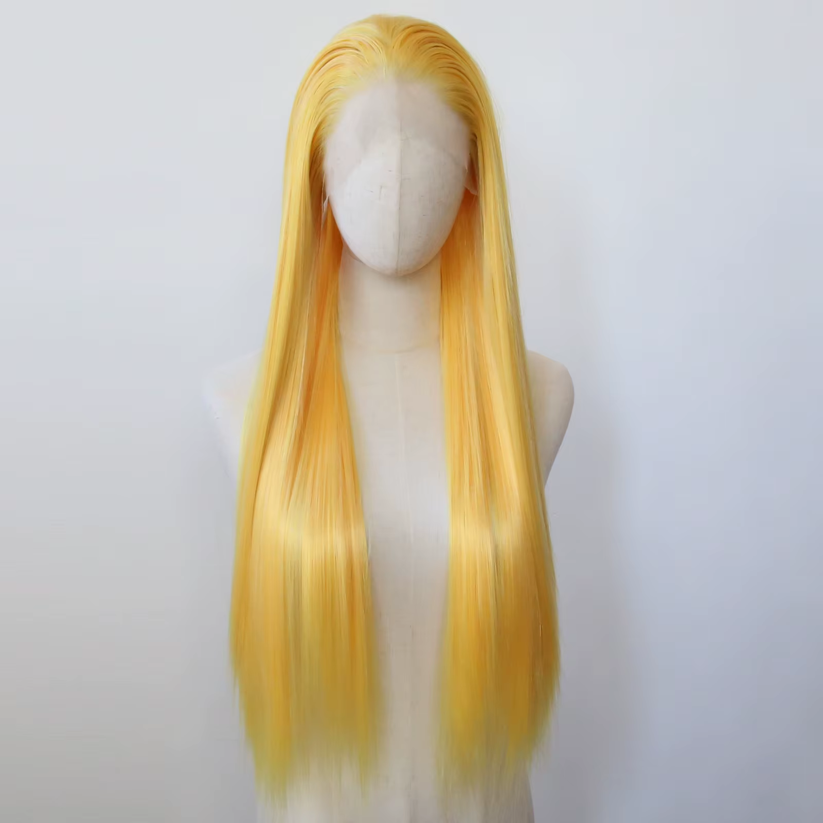 Perruque Lace Front Wig synthétique jaune