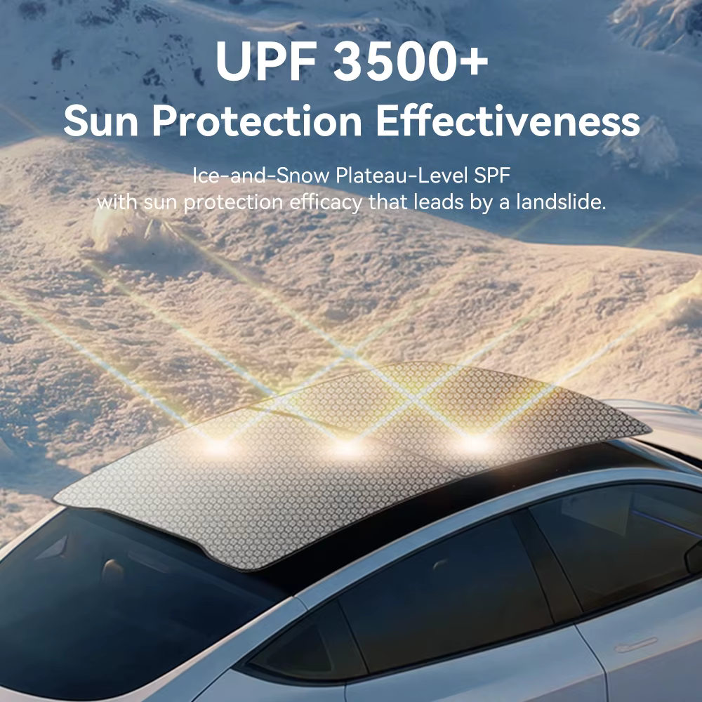Pare-soleil en graphène YZ pour Tesla Model YL 2026, fixation magnétique noire, pare-soleil en nid d'abeille pour toit avant et arrière de voiture