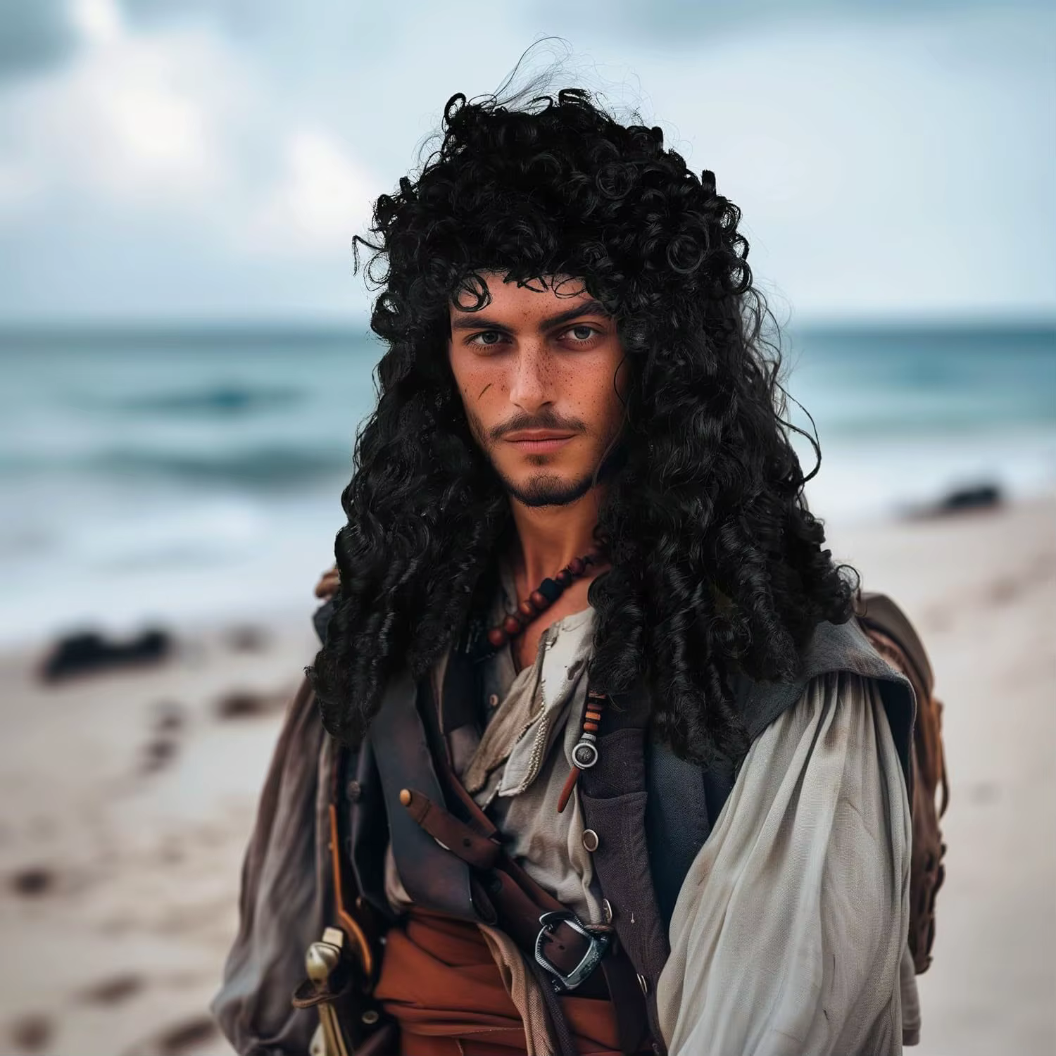 Perruque de capitaine Pirate pour hommes
