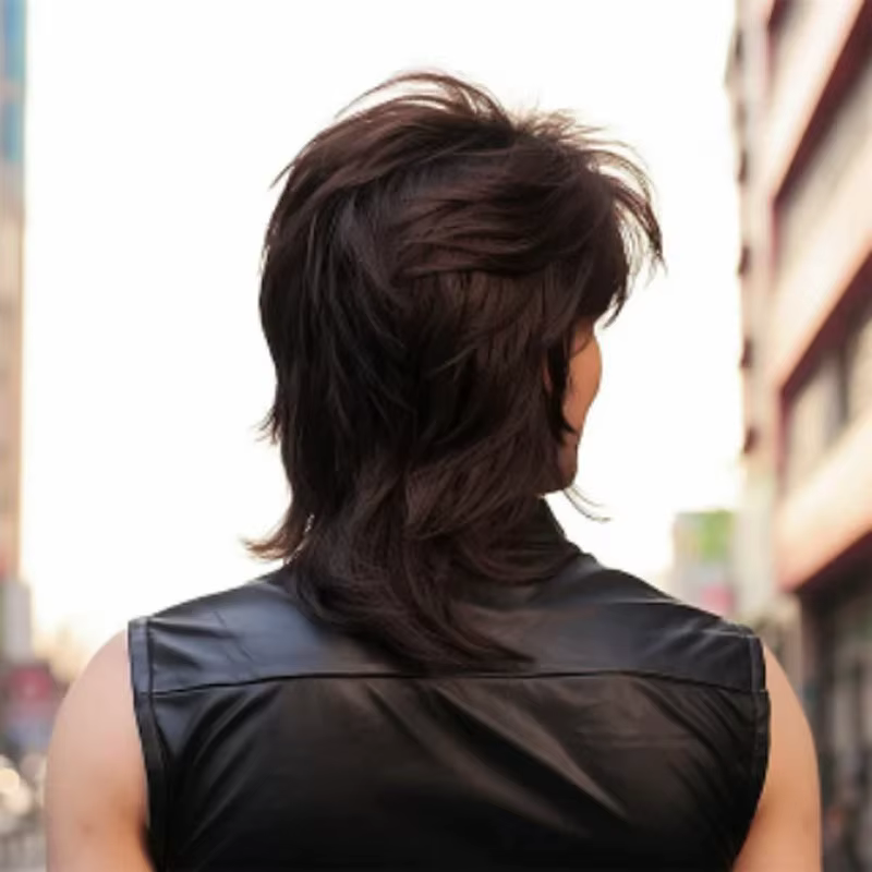 Perruque Rock Mullet pour hommes