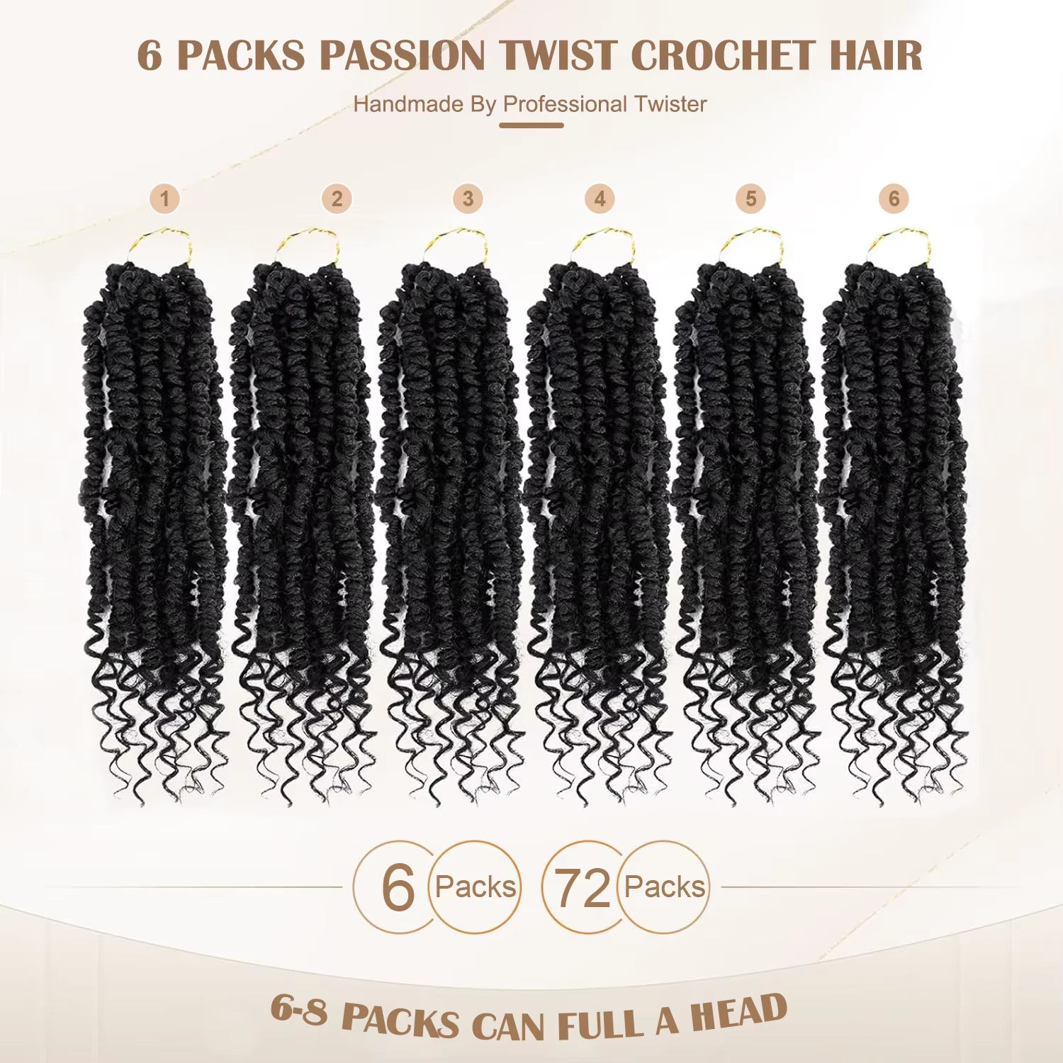 Extensions de tresses synthétiques pré-torsadées Passion Twist