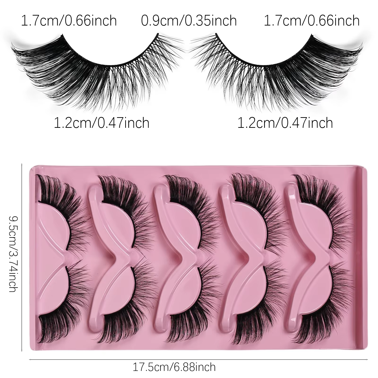 5 paires de faux cils oeil de chat