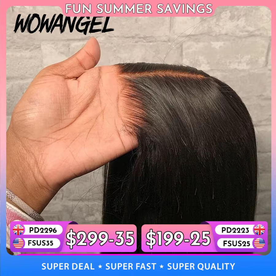 Wow Angel 5x5 Wear Go HD Lace Closure Glueless Wigs 28in Perruque droite malaisienne Perruques humaines pré-plumées Perr