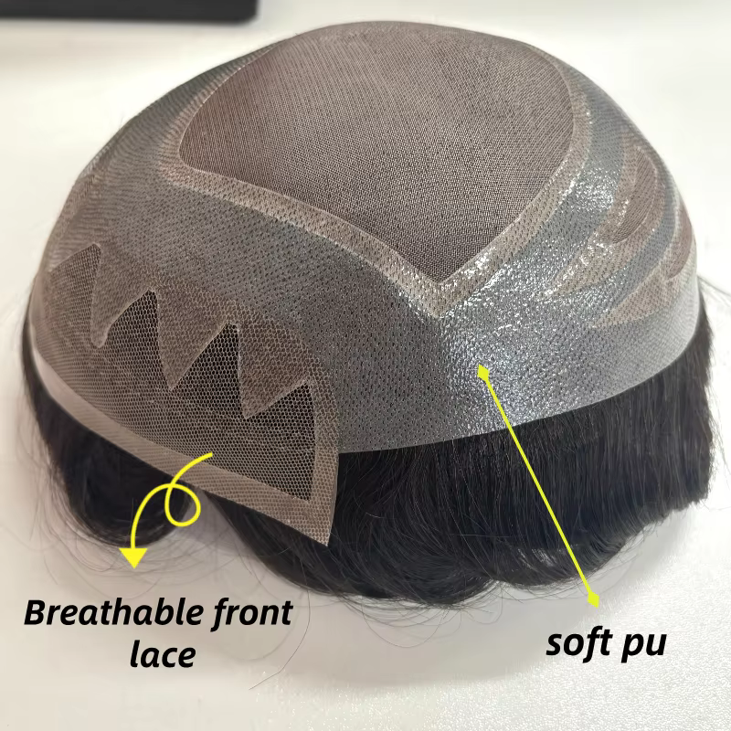 Prothèse capillaire pour hommes Toupee Versalite Mono & PU avec dentelle suisse