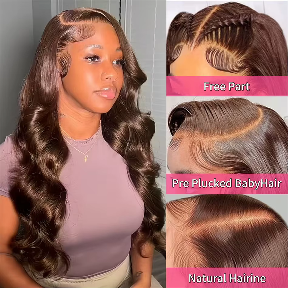 Perruque Lace Front Wig Body Wave naturelle