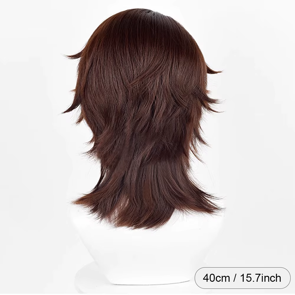 Perruque de Cosplay marron pour hommes