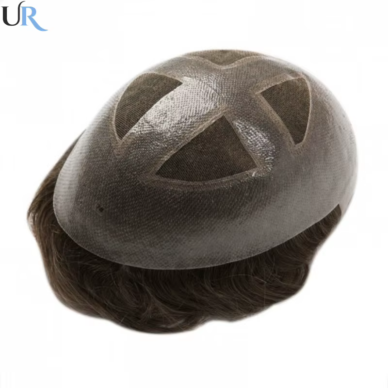 Douglas toupet perruques pour hommes respirant dentelle PU postiches mâle cheveux prothèse