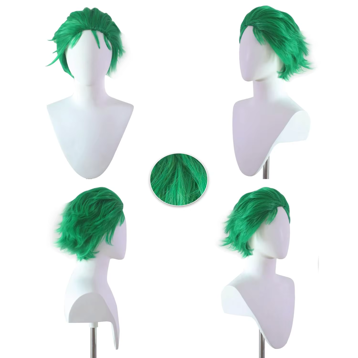 Perruque courte hérissée verte
