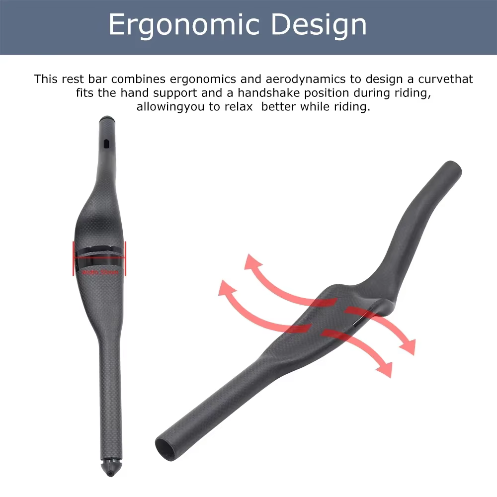 Guidon ergonomique TT de routage de câble interne DEDA 35 °   Conception complète d'Aero de fibre de carbone de la barre d'extension 3K d'essai de temps de triathlon