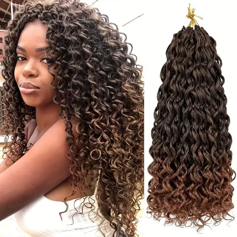 Extensions de cheveux synthétiques bouclés de 14 pouces