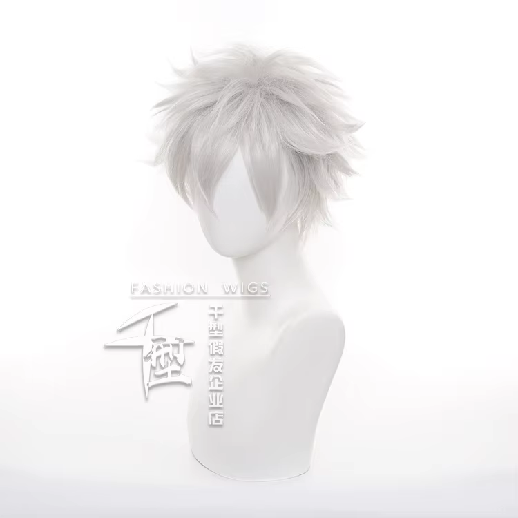 Hunter x Hunter Killua Zoldyck perruque courte hommes perruque Cosplay argent Shaggy couches résistant à la chaleur synthétique cheveux perruques