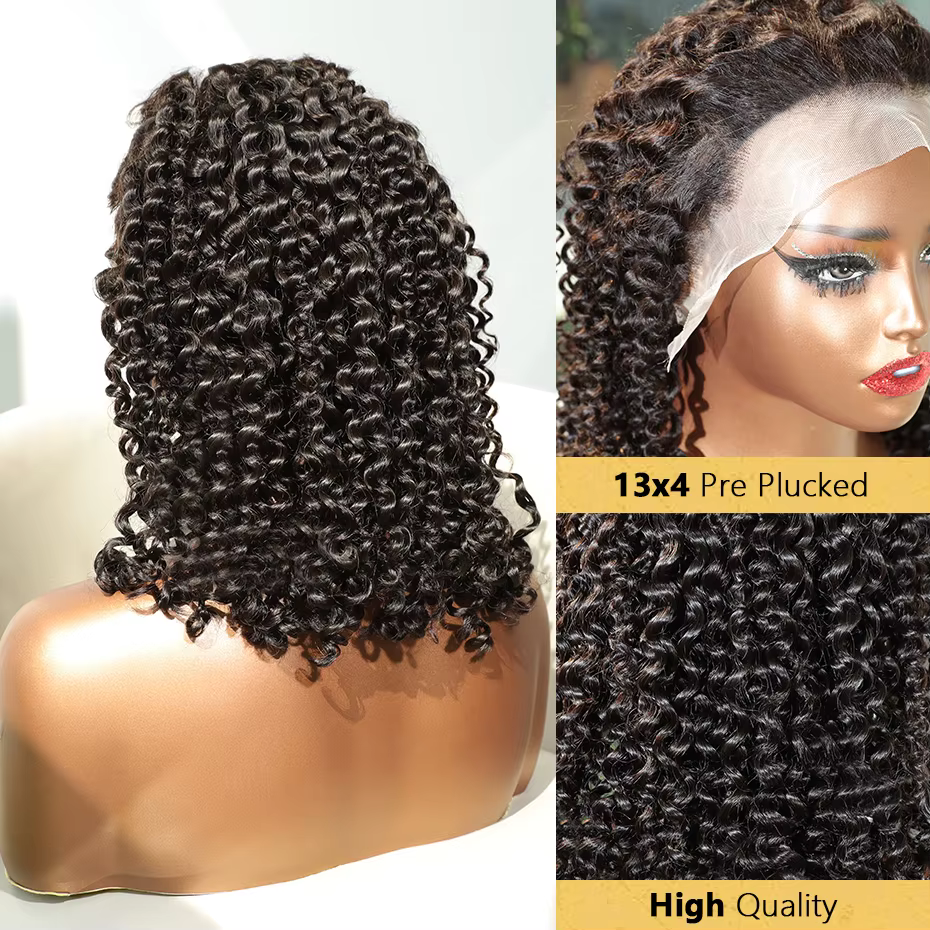 Perruques Jerry Curl, perruque courte bob pleine densité 250