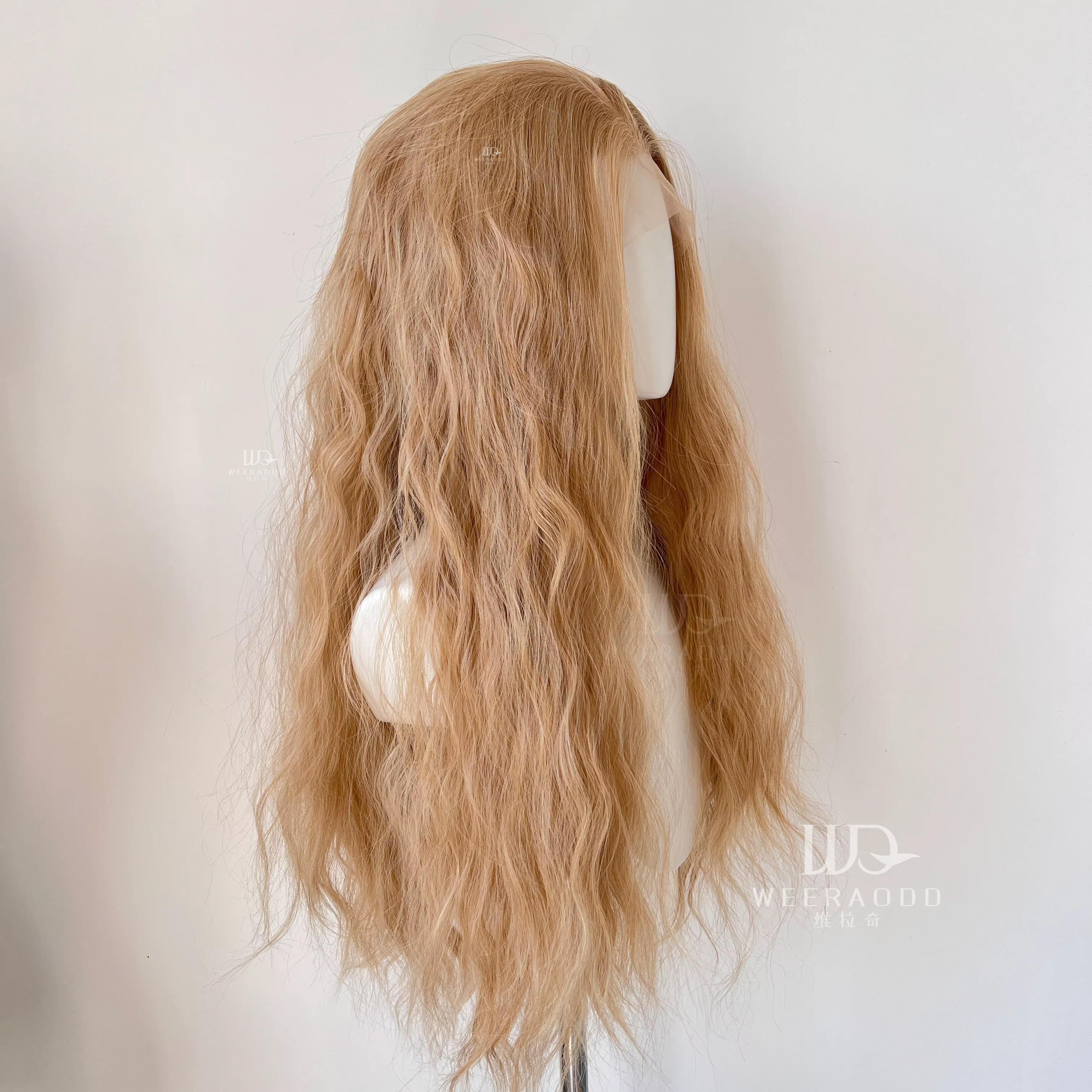 Perruque Lace Front Wig synthétique ondulée blonde mixte pour femmes