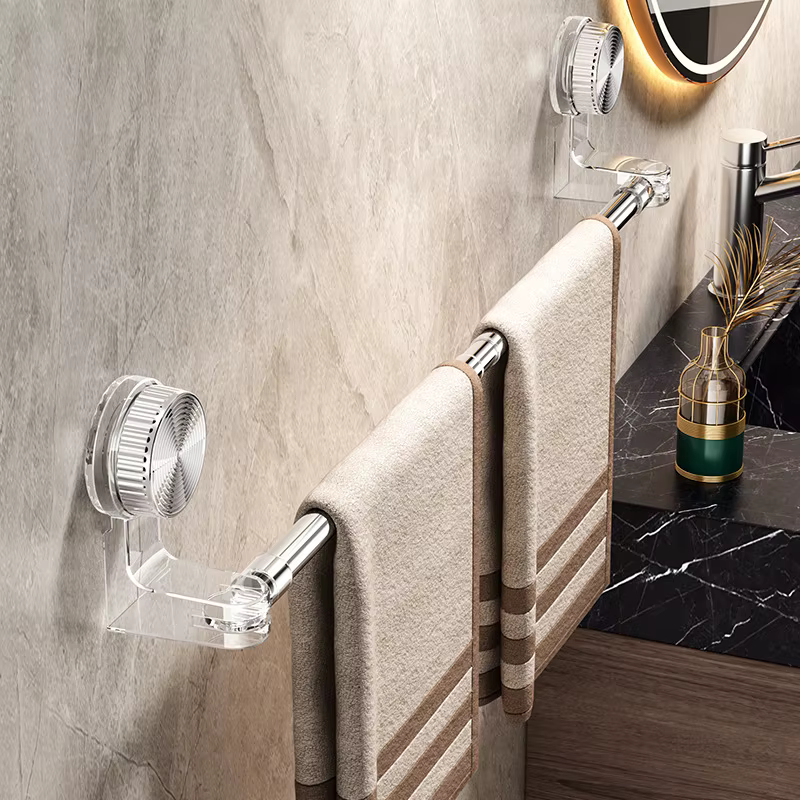 Porte-serviettes rétractable à ventouse, étagère d'angle rotative à ventouse pour serviettes et chaussures, support de rangement mural sans perçage pour salle de bain
