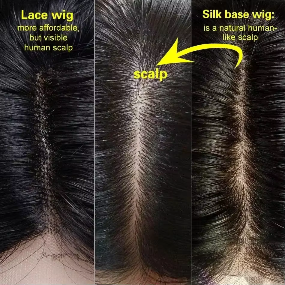 Perruque médicale blonde ombrée pour femmes avec cheveux européens vierges