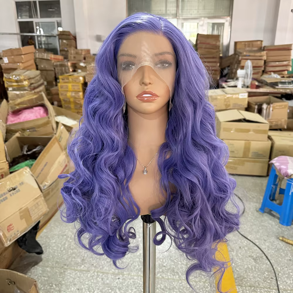 Perruque violette vague de corps