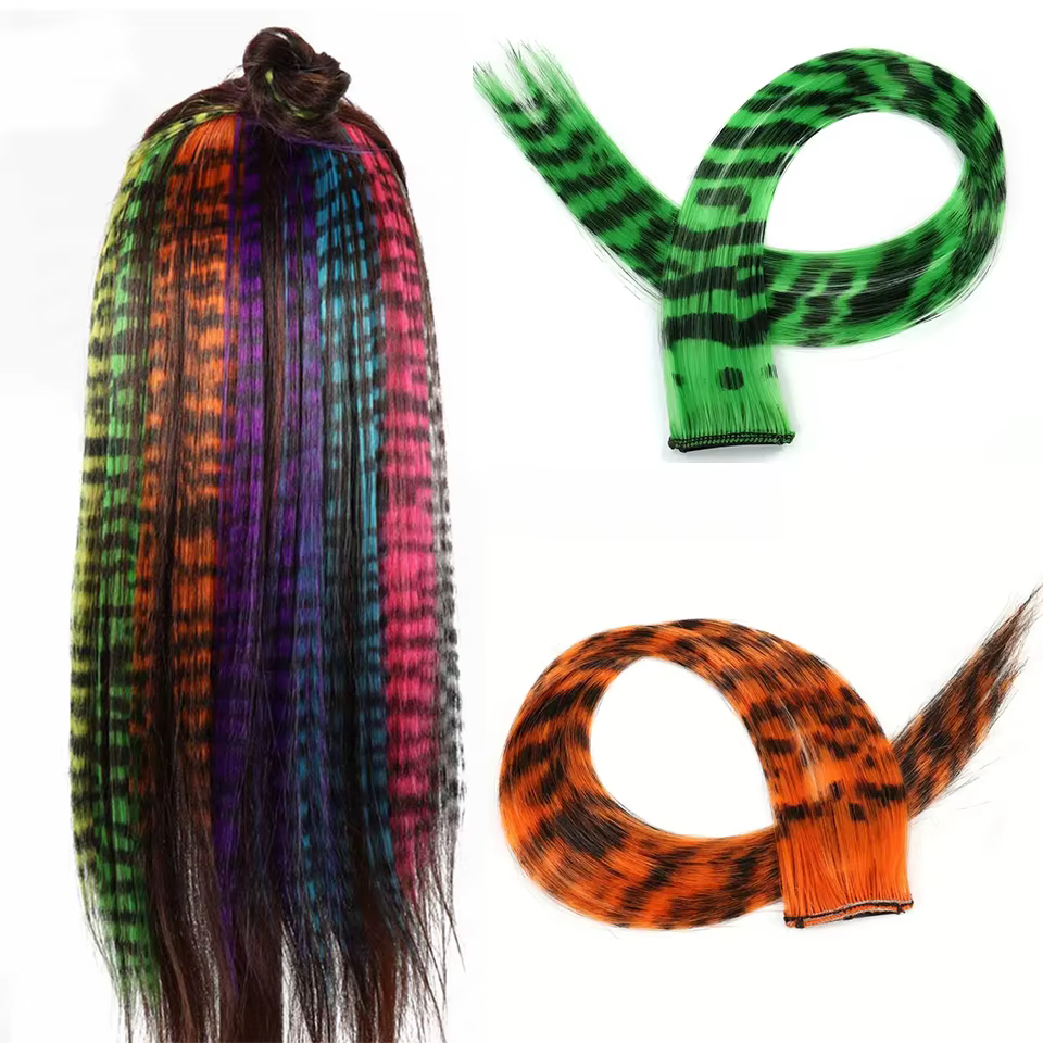 Extension de Cheveux Synthétiques en Plumes pour Femme