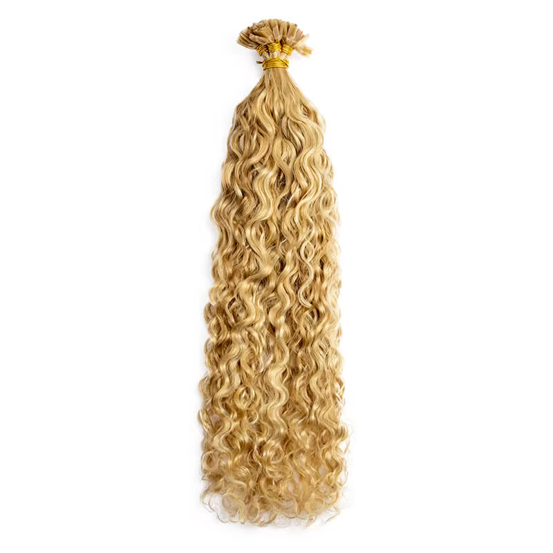 Extensions de cheveux humains à pointe en V en kératine