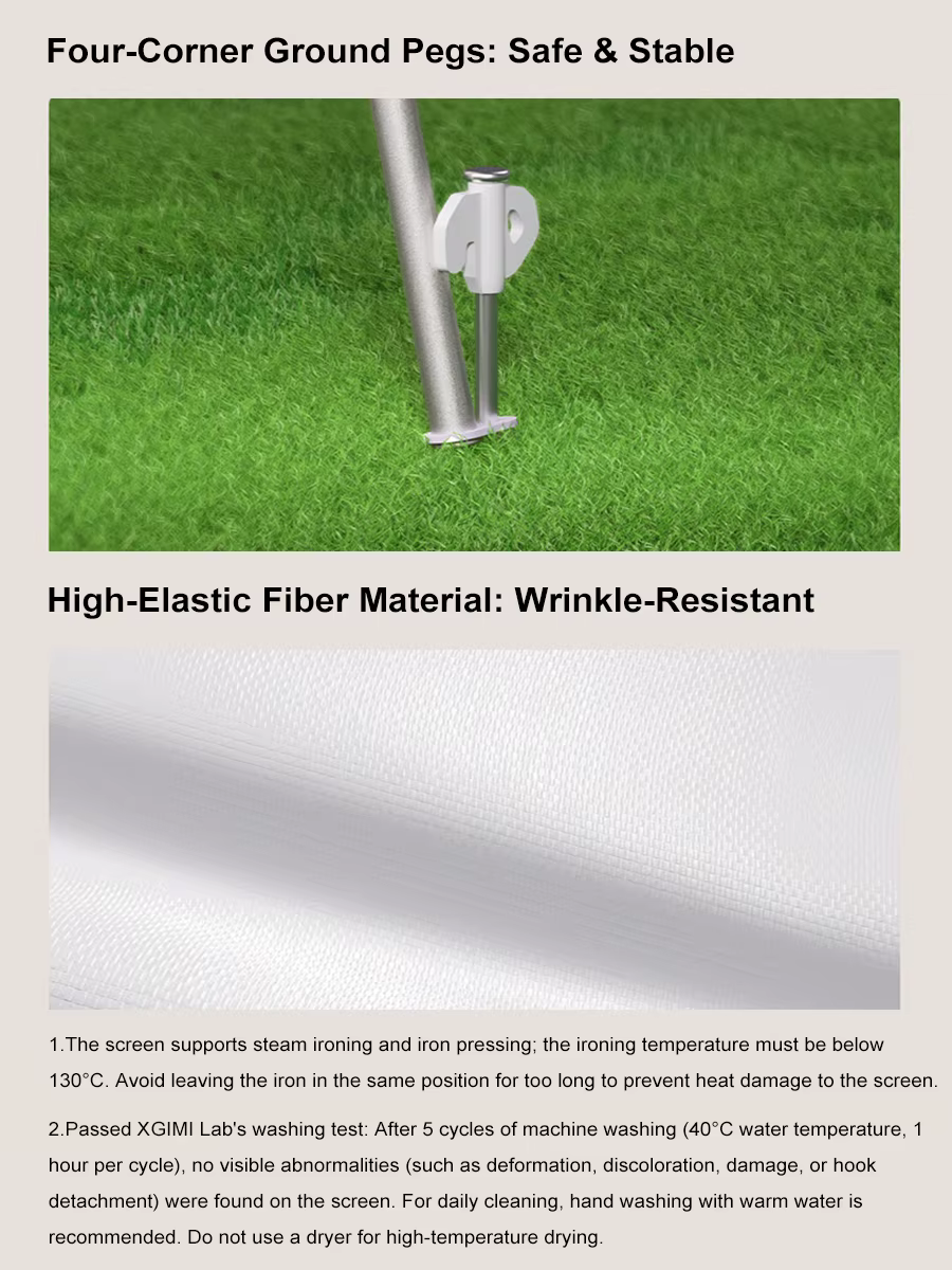 Écran de projecteur extérieur portable XGIMI de 70 pouces pour le camping ; pliable, portable et rapide à installer. Meilleur pour le Play 6, etc.