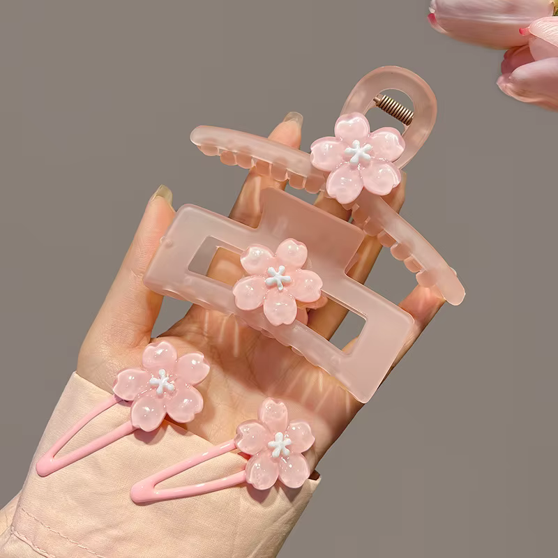 Pince à cheveux tendance Fleur de cerisier douce pour femme
