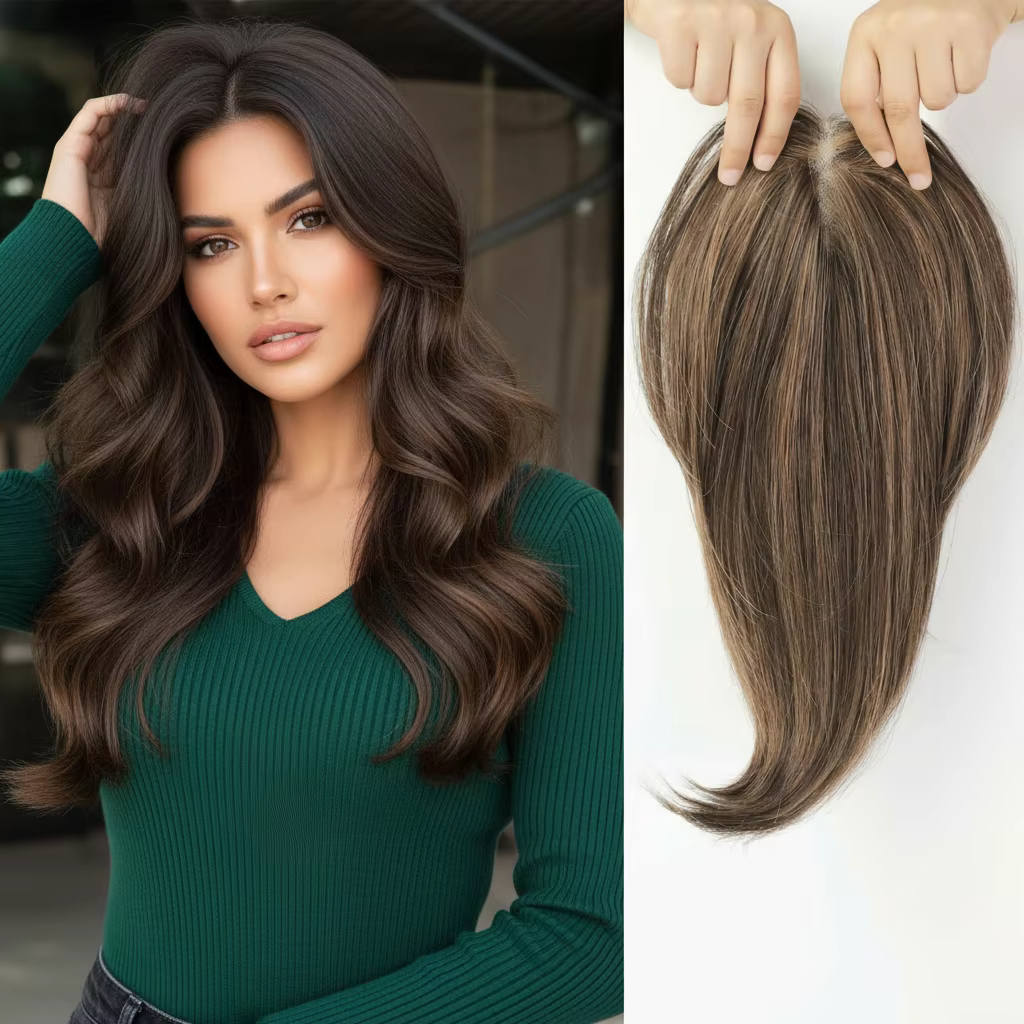 Topper de cheveux 100% humains, vendeur chaud en gros | Postiche à clipser | Article à déplacement rapide | Expédition prioritaire pour Dropshipping