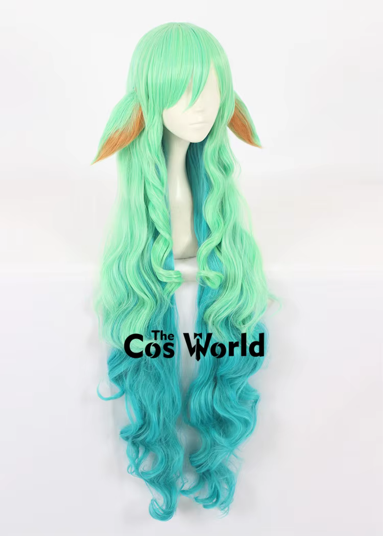 Star Guardian Soraka – perruques synthétiques ondulées de 110cm/43 pouces, perruques de Cosplay, cheveux synthétiques + bonnet de perruque
