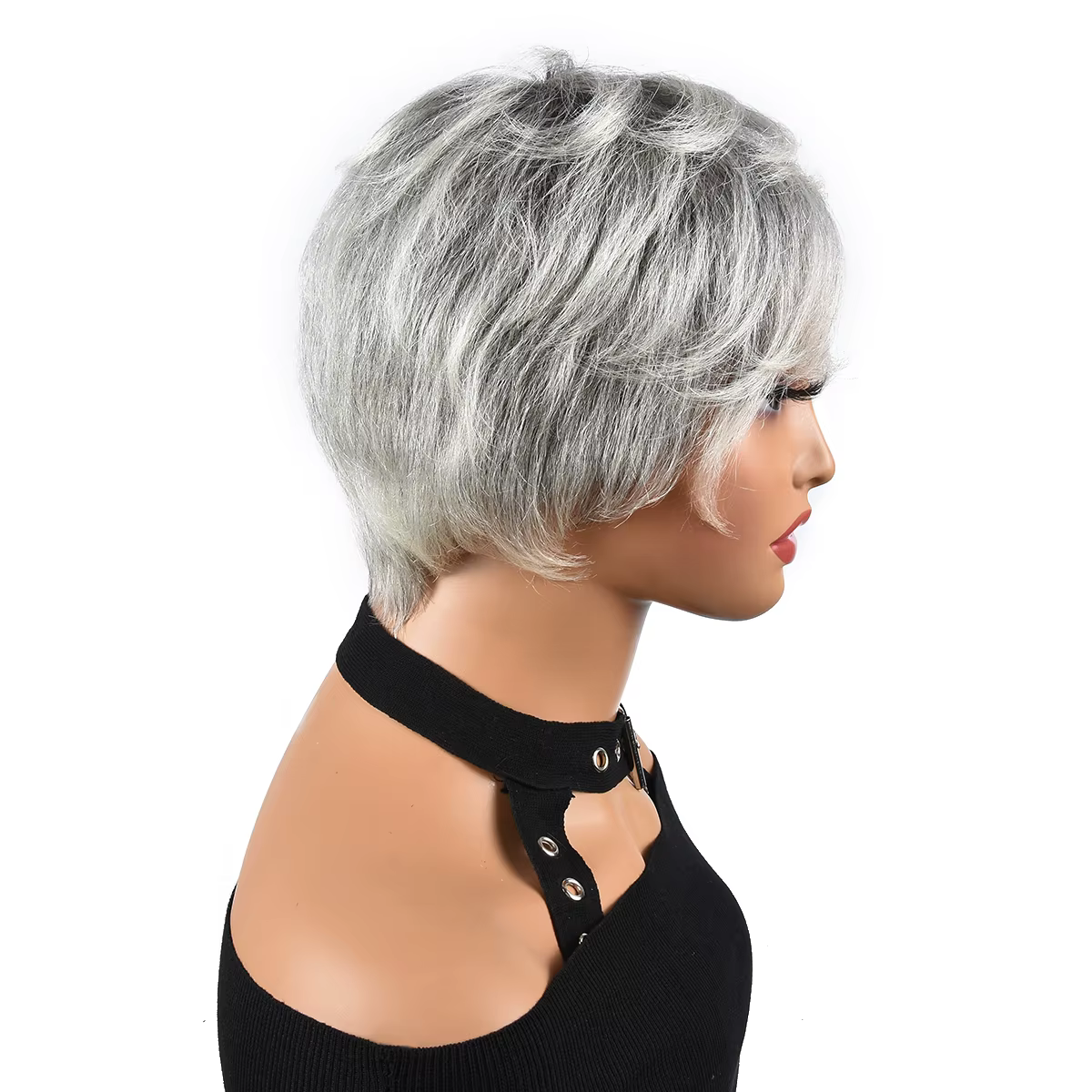 Hairugo-Perruques de cheveux humains sans colle avec frange