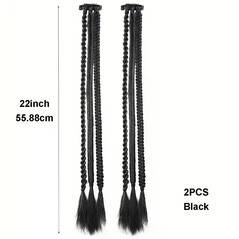 1 Paire de Tresses Synthétiques avec Clip