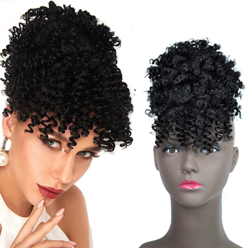 Extensions de chignon afro synthétique