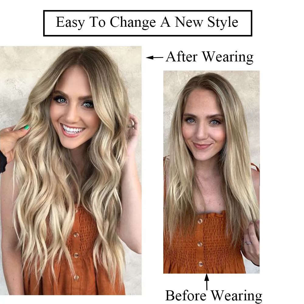 Extensions de cheveux humains à clipser