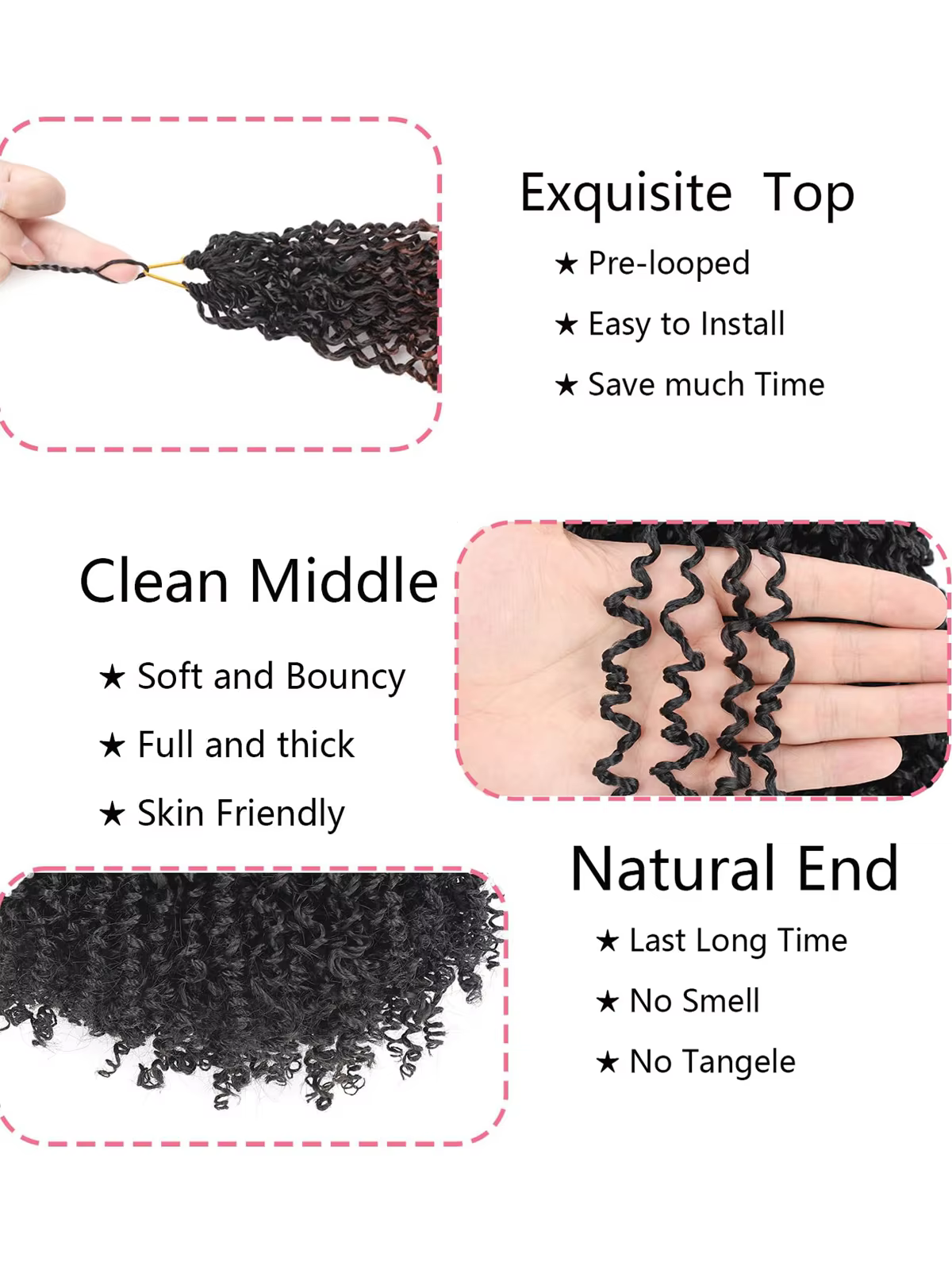 Extensions de cheveux au crochet Yanky Twist, longueurs de 8, 10, 12 et 14 pouces, 8 pièces/paquet, cheveux synthétiques à tresser, parfaits pour Halloween et Noël