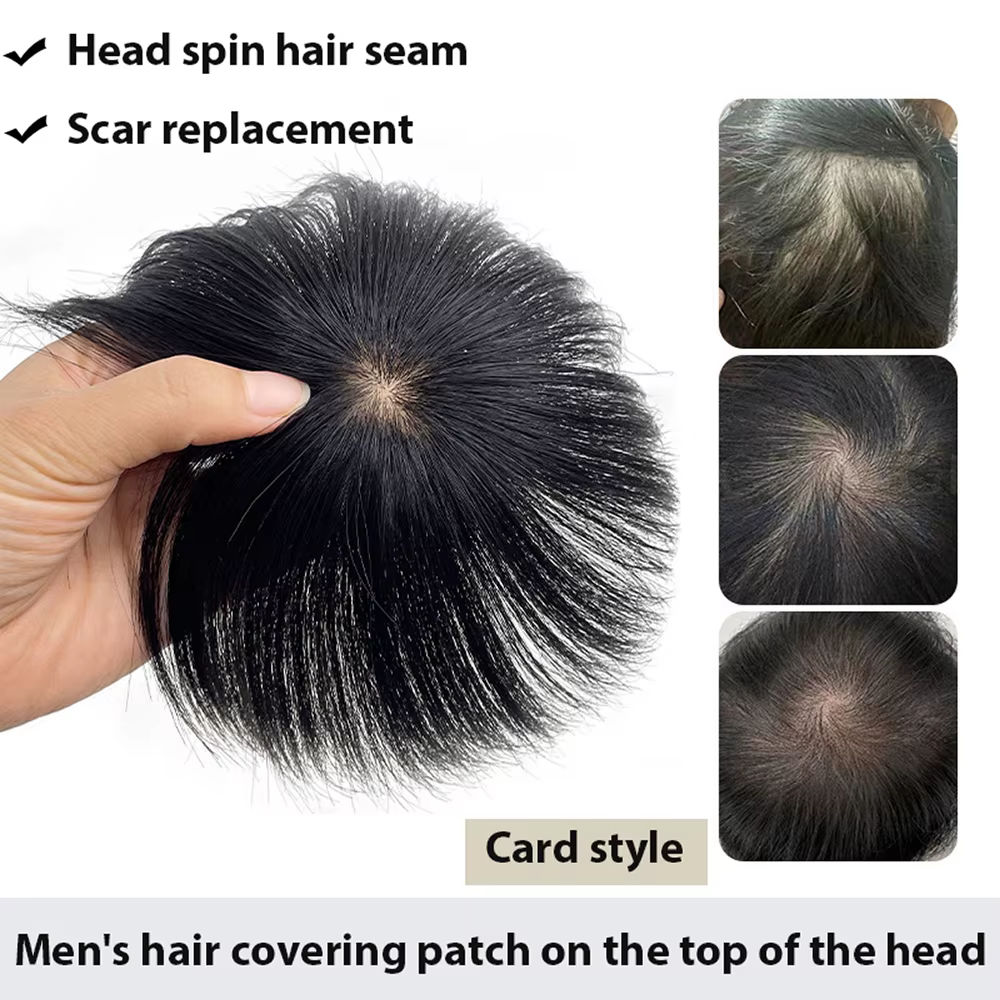 Frange à clipser pour hommes en cheveux naturels