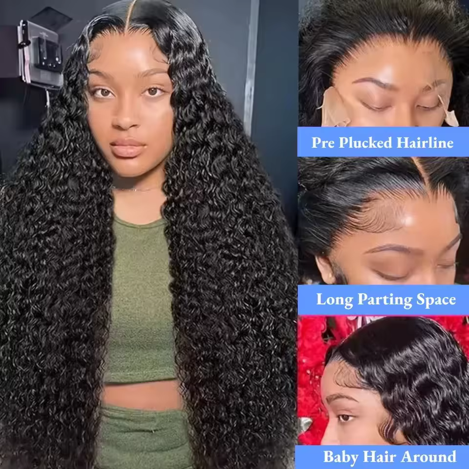 Perruques de cheveux humains bouclés 250% de densité