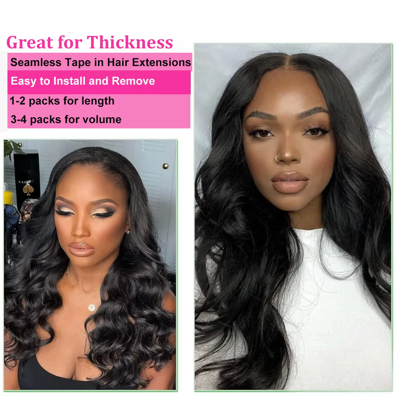 Extensions de cheveux naturels Remy Body Wave